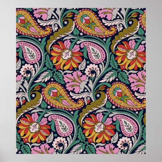 Traditionele Mughal Allover Designart, azian, back Poster (Voorkant)