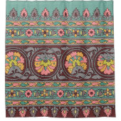 Traditionele Mughal Border art, patroon, bloem, ge Douchegordijn (Voorkant)