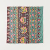 Traditionele Mughal Border art, patroon, bloem, ge Wandkleed (Voorkant (horizontaal))