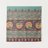 Traditionele Mughal Border art, patroon, bloem, ge Wandkleed (Voorkant)