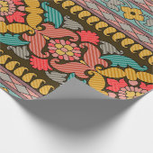 Traditionele Mughal Border Designart, etnisch, fab Cadeaupapier (Hoek)