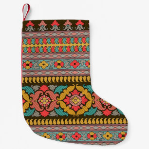 Traditionele Mughal Border Designart, etnisch, fab Kleine Kerstsok