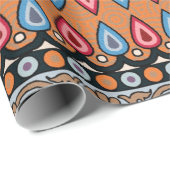 Traditionele Mughal Border Designart, naadloos, na Cadeaupapier (Rol Hoek)