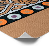 Traditionele Mughal Border Designart, naadloos, na Poster (Hoek)