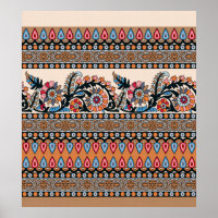 Traditionele Mughal Border Designart, naadloos, na