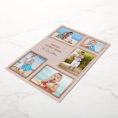 Traditionele multifoto Blush roze en Roos Gold Folie Feestdagenkaart (Gedraaid)