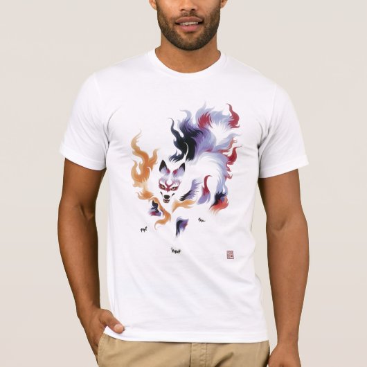 Traditionele Mythische Kitsune T-shirt (Voorkant)
