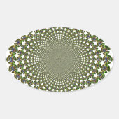 Traditionele naadloze haaien ovale sticker (Voorkant)