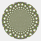 Traditionele naadloze haaien ronde sticker (Voorkant)