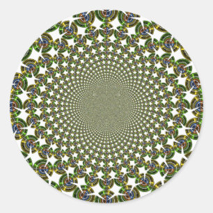 Traditionele naadloze haaien ronde sticker