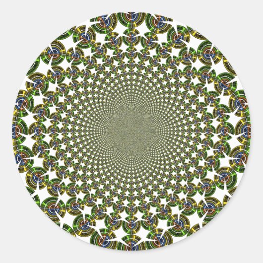 Traditionele naadloze haaien ronde sticker (Voorkant)