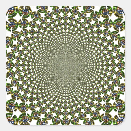 Traditionele naadloze haaien vierkante sticker (Voorkant)