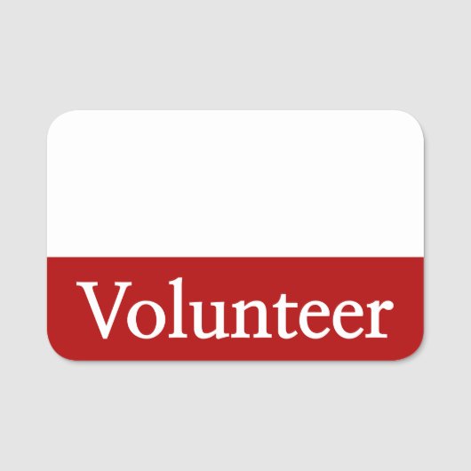 Traditionele naam "vrijwilliger" naamplaatje (Voorkant)