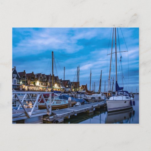 Traditionele nachtelijke plaats van de vissersstad briefkaart (Voorkant)