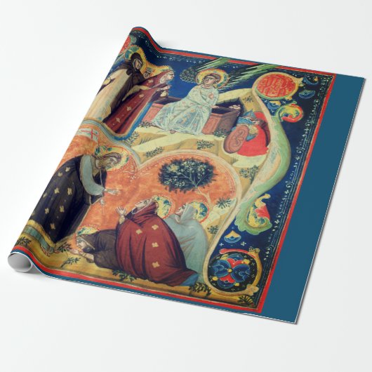 TRADITIONELE NATIVITEITSCENE VAN HET WRAPPEPAPIER CADEAUPAPIER (Uitgerold)