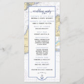 Traditionele Nautische Martha's Vineyard Bruiloft Programmakaart (Achterkant)