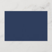 Traditionele Navy Blue formele QR Code bruiloft Informatiekaartje (Achterkant)