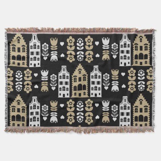 Traditionele Nederlandse Folk Art Print Deken (Voorkant)