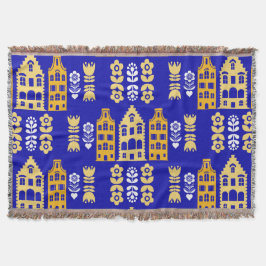 Traditionele Nederlandse Folk Art Print Deken
