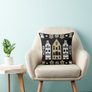 Traditionele Nederlandse Folk Art Print Kussen