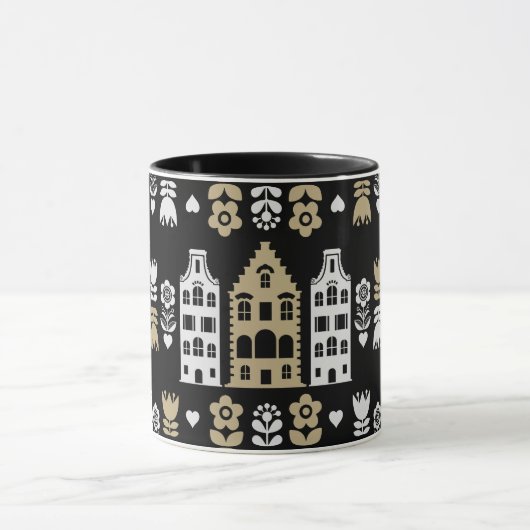 Traditionele Nederlandse Folk Art Print Mok (Midden)