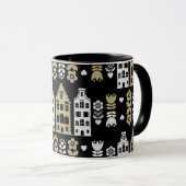 Traditionele Nederlandse Folk Art Print Mok (Voorkant rechts)