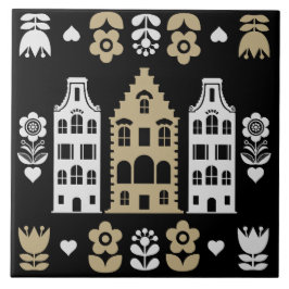 Traditionele Nederlandse Folk Art Print Tegeltje