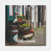 Traditionele nederlandse klompen op straat magneet (Voorkant)