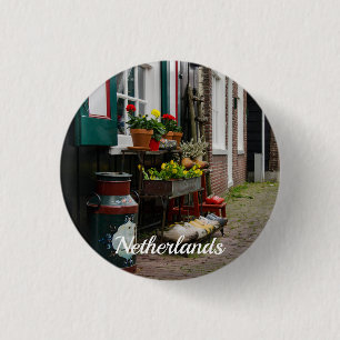 Traditionele Nederlandse klompen op straat Ronde Button 3,2 Cm