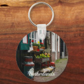 Traditionele Nederlandse klompen op straat Sleutelhanger (Achterkant)
