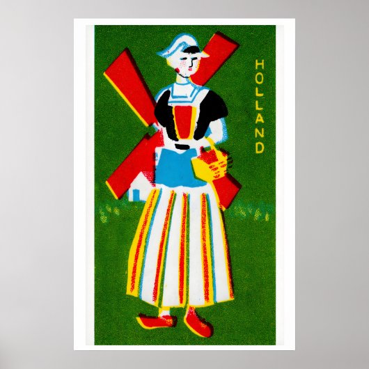 Traditionele Nederlandse vrouw - Matchbox Print (Voorkant)