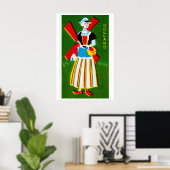 Traditionele Nederlandse vrouw - Matchbox Print (Thuiskantoor)