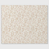 Traditionele Neutrale Kerst Boho Gingermans Cadeaupapier (Vlak)