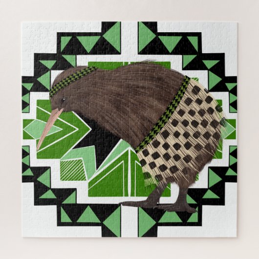 Traditionele Nieuw-Zeelandse nationale vogel- kiwi Legpuzzel (Verticaal)