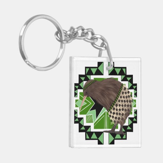 Traditionele Nieuw-Zeelandse nationale vogel- kiwi Sleutelhanger (Voorkant Links)