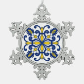 Traditionele Nikea Marokkaanse Moors Portugese Teg Tin Sneeuwvlok Ornament (Voorkant)