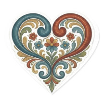 Traditionele Noorse Rosemaling Stickers