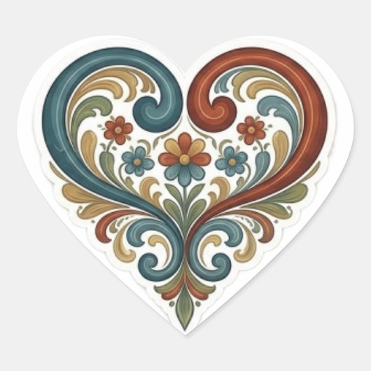 Traditionele Noorse Rosemaling Stickers (Voorkant)