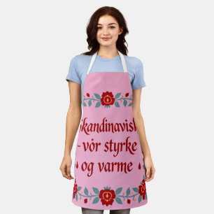 Traditionele Noorse volkskeuken met bloemmotieven Schort