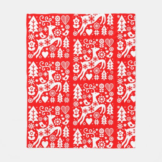 Traditionele Nordic Christmas Decor Fleece Deken (Voorkant)