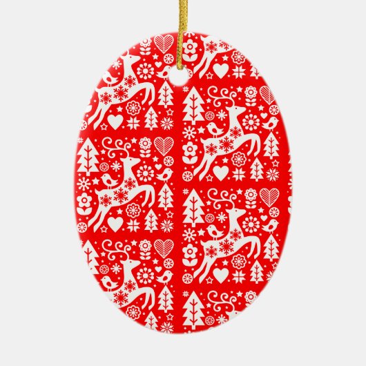 Traditionele Nordic Christmas Decor Keramisch Ornament (Voorkant)