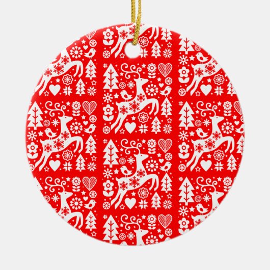 Traditionele Nordic Christmas Decor Keramisch Ornament (Voorkant)