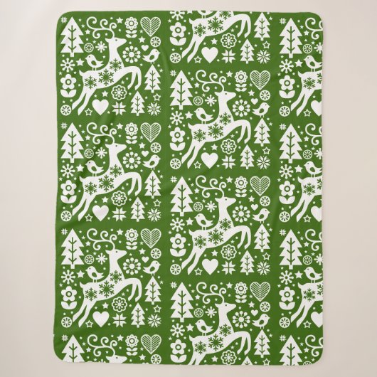 Traditionele Nordic Christmas Decor Sherpa Deken (Voorkant)