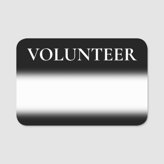 Traditionele, nostalgische "VOLUNTEER"-naamtag Naamplaatje (Voorkant)