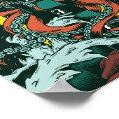 Traditionele octopus in de stijl van Tattoos en vu Poster (Hoek)