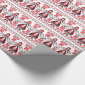 Traditionele Oekraïense borduurmeisjes Cadeaupapier (Hoek)
