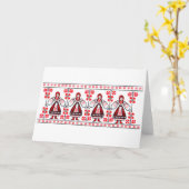 Traditionele Oekraïense borduurmeisjes Kaart (Gele Bloem)