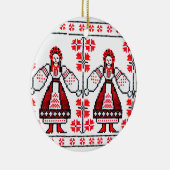 Traditionele Oekraïense borduurmeisjes Keramisch Ornament (Rechts)