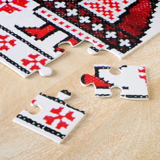 Traditionele Oekraïense borduurmeisjes Legpuzzel (Zijkant)