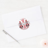 Traditionele Oekraïense borduurmeisjes Ronde Sticker (Envelop)